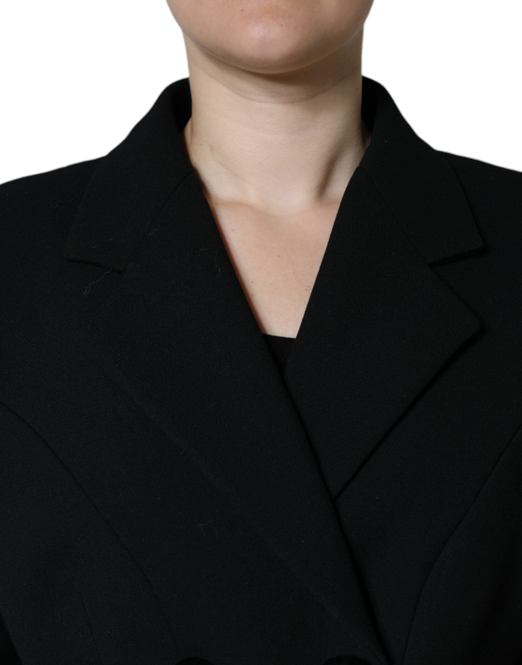 Dolce & Gabbana Black Double Breasted Trench Coat Jacket (Pre-Owned)