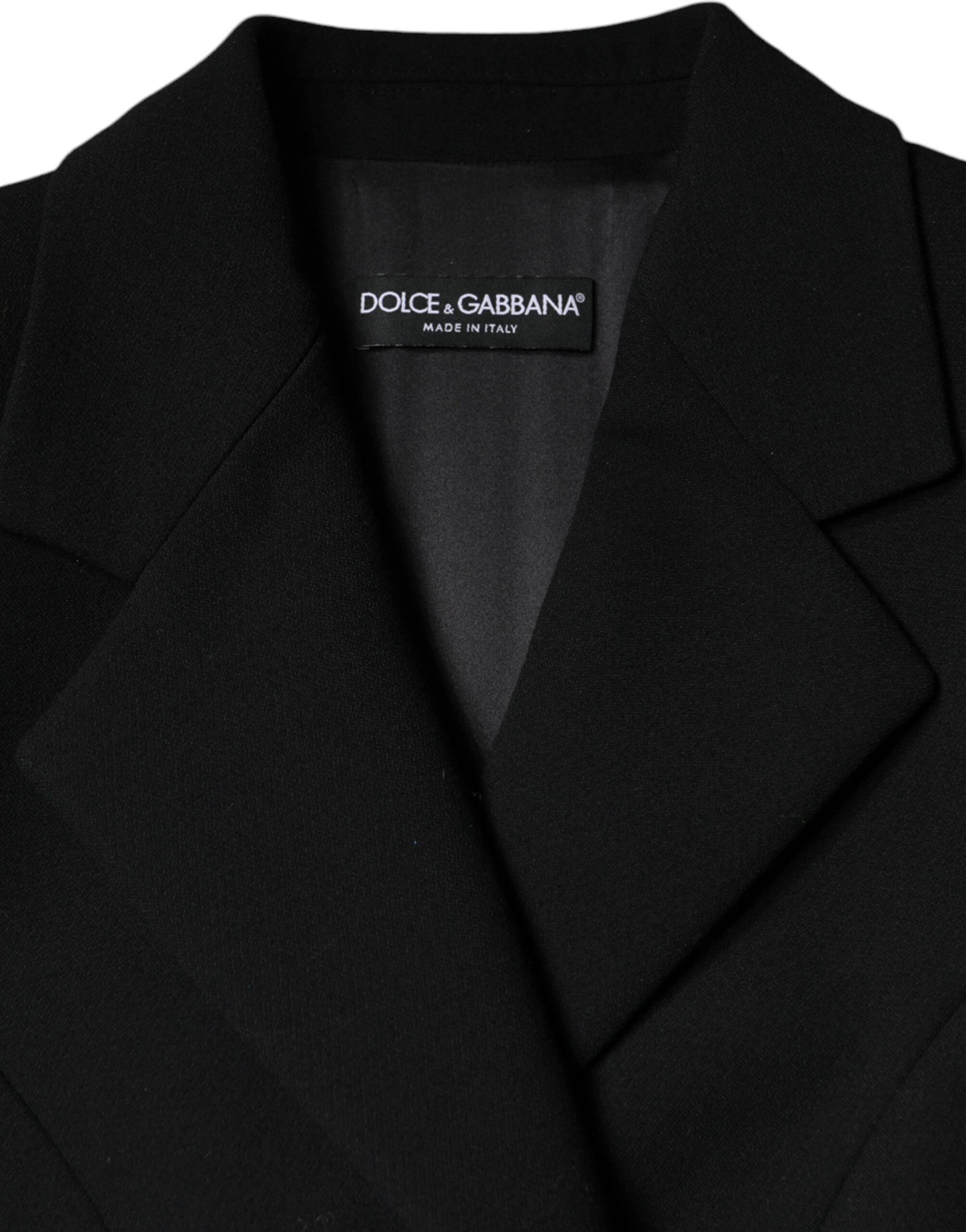 Dolce & Gabbana Black Double Breasted Trench Coat Jacket (Pre-Owned)