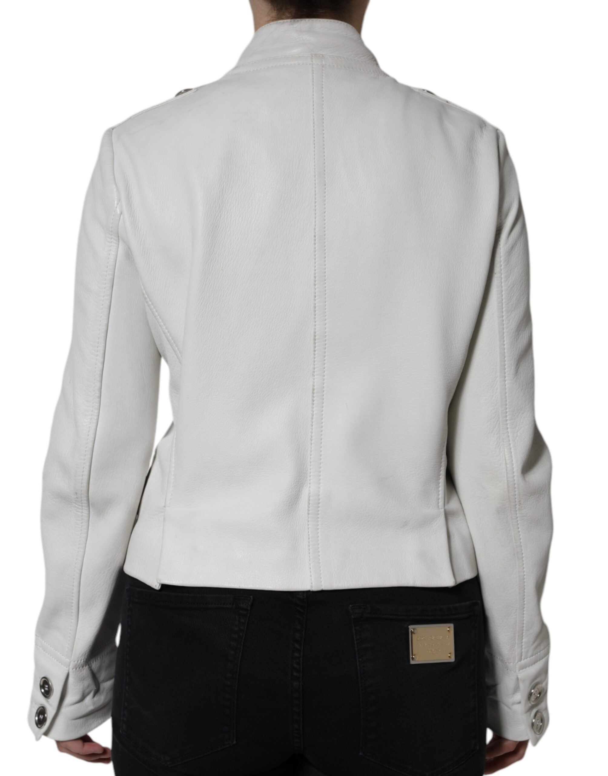 Dolce & Gabbana White Double Breasted Blazer Coat Women's Jacket (Pre-Owned)