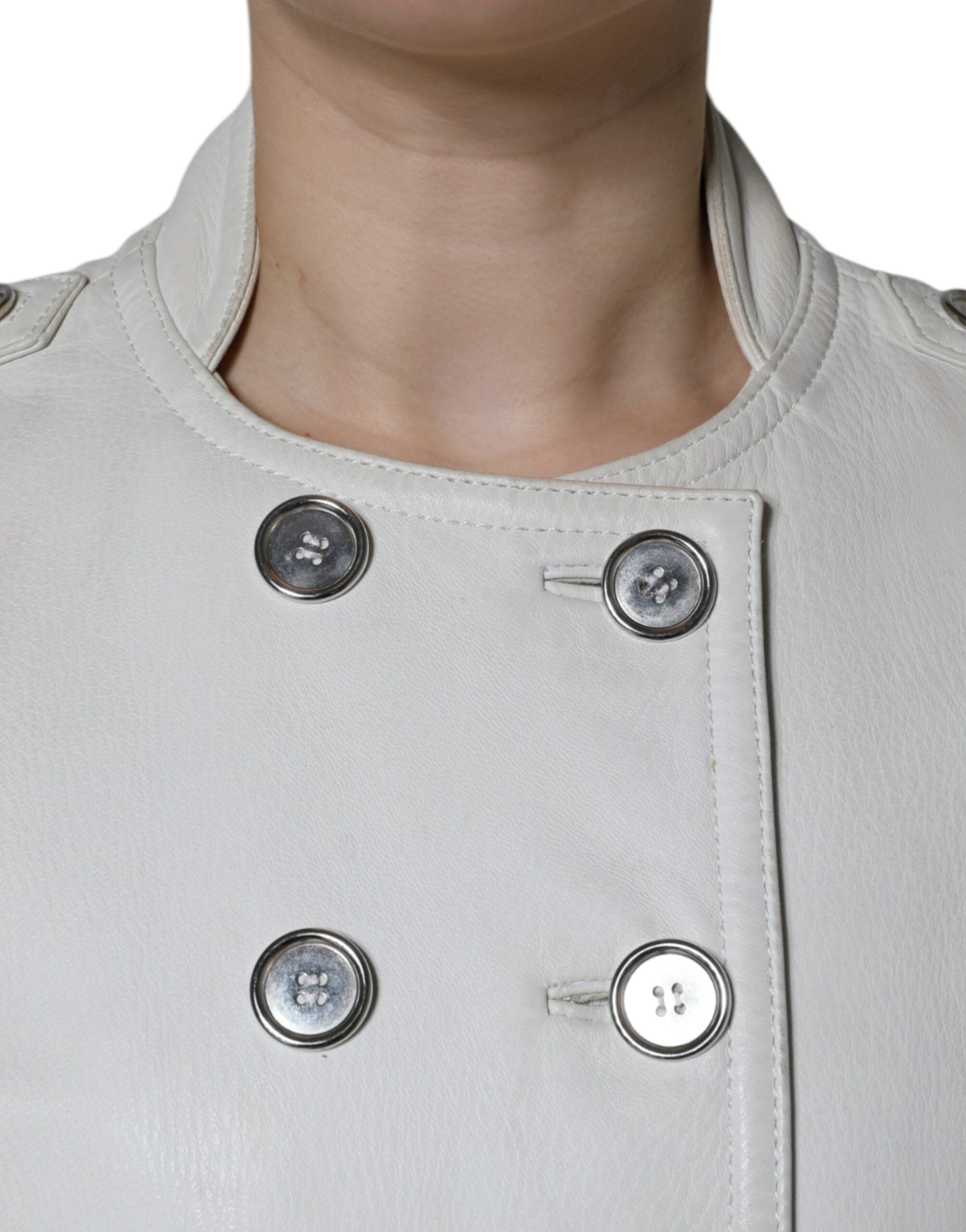 Dolce & Gabbana White Double Breasted Blazer Coat Women's Jacket (Pre-Owned)