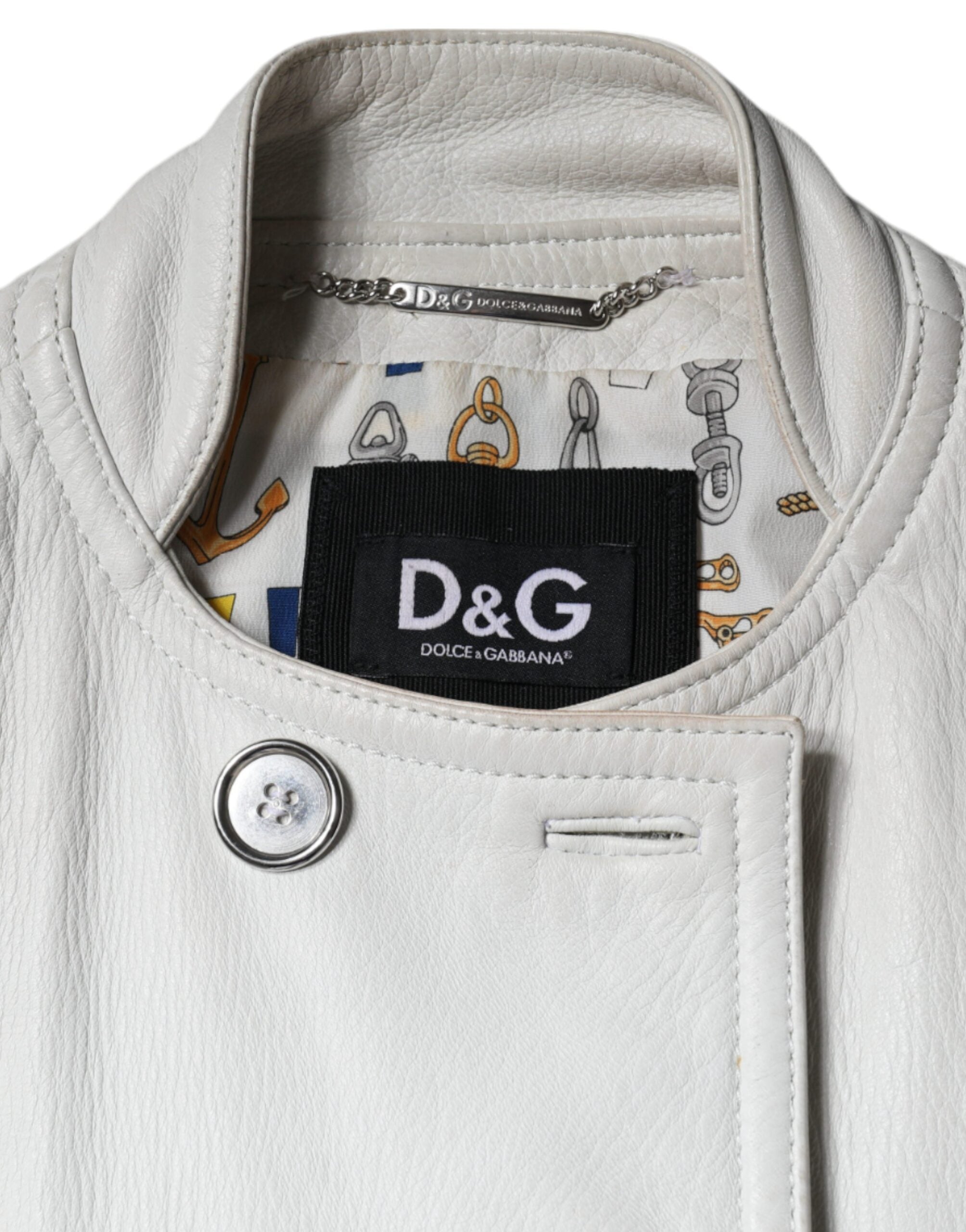 Dolce & Gabbana White Double Breasted Blazer Coat Women's Jacket (Pre-Owned)