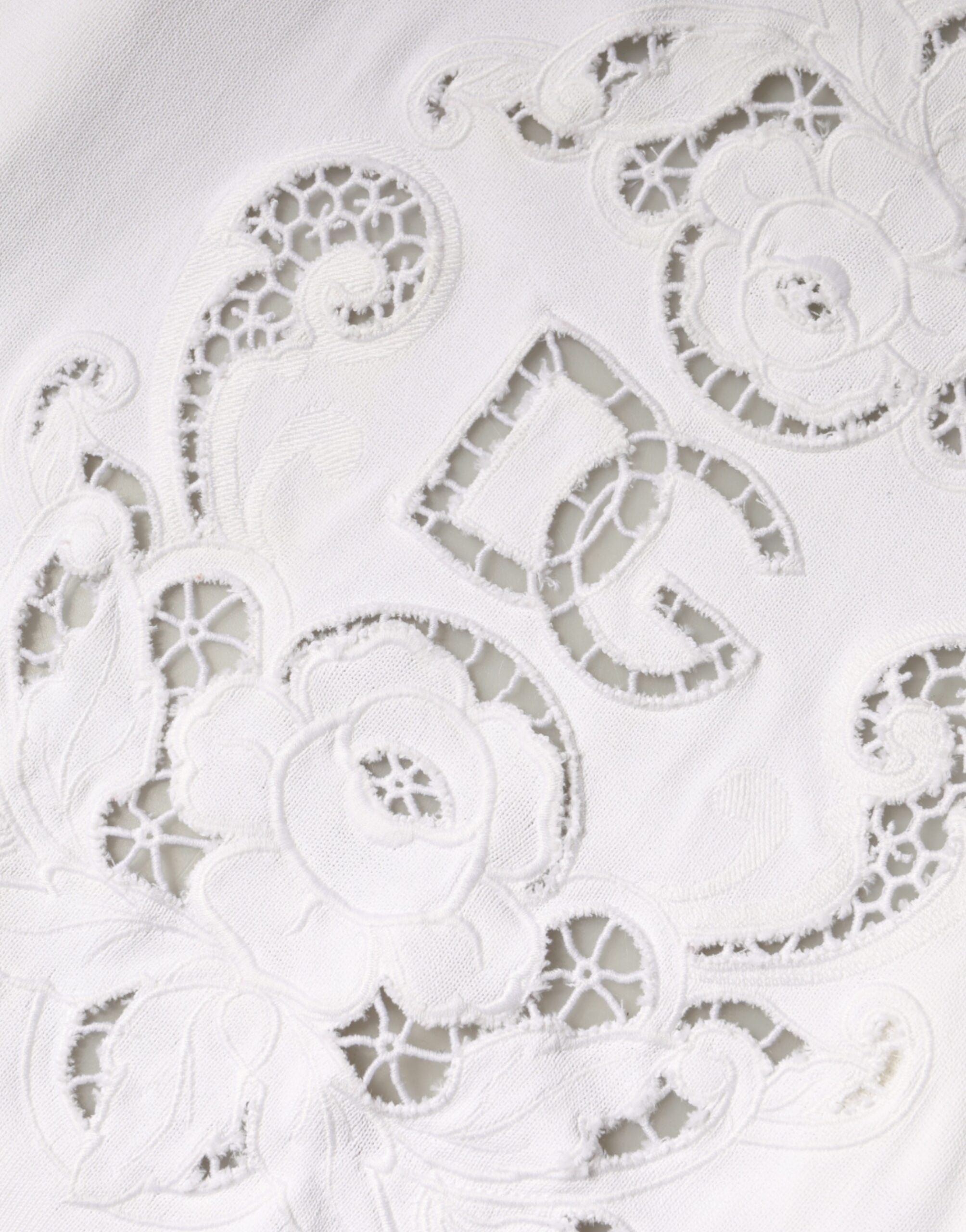 Dolce & Gabbana White Viscose Floral Cut Out Cardigan Women's Sweater (Pre-Owned)