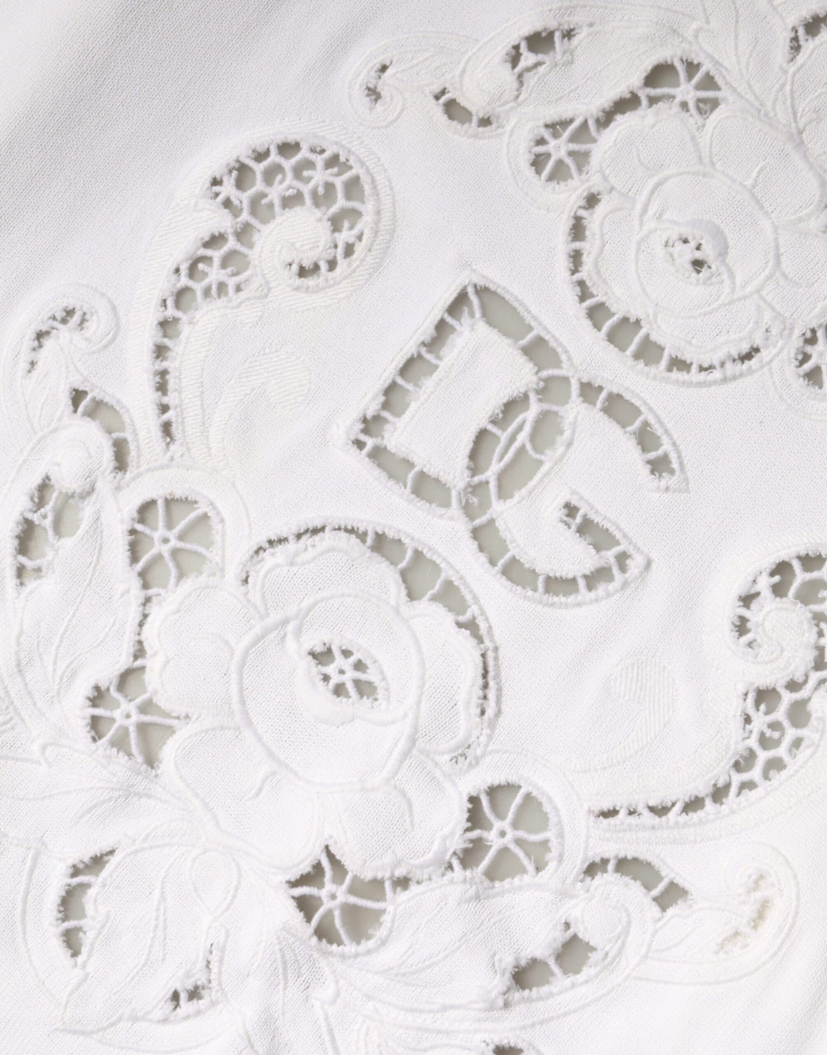 Dolce & Gabbana White Viscose Floral Cut Out Cardigan Women's Sweater (Pre-Owned)