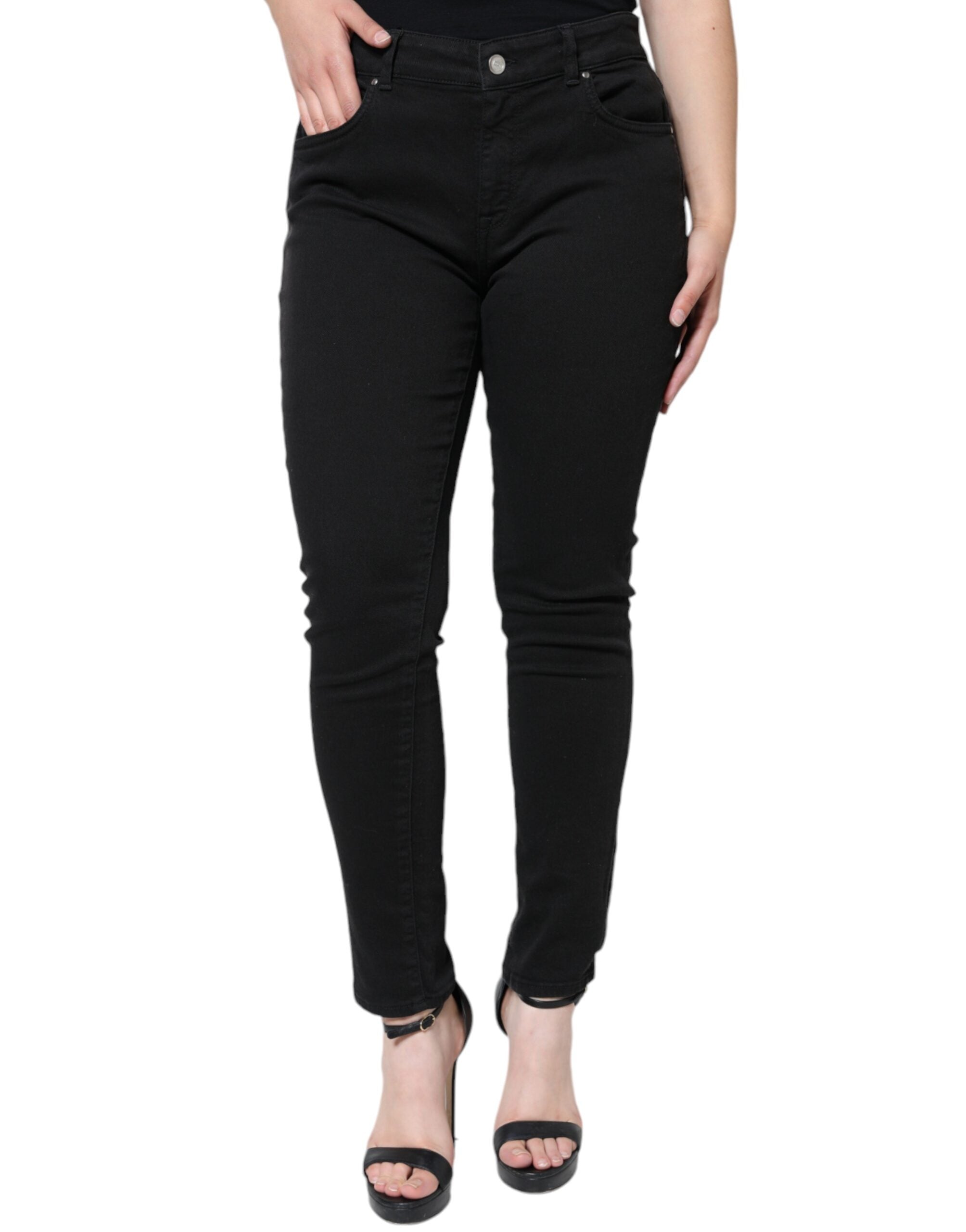 Dolce & Gabbana Black Cotton Stretch Skinny Denim Women's Jeans