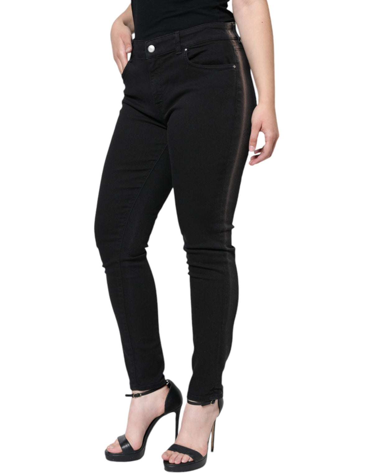 Dolce & Gabbana Black Cotton Stretch Skinny Denim Women's Jeans