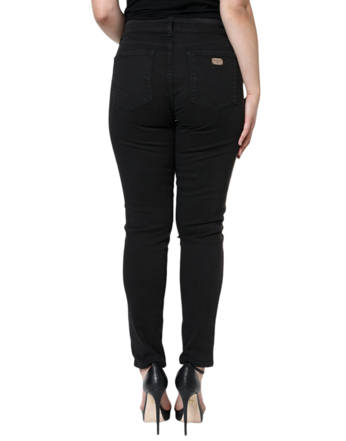 Dolce & Gabbana Black Cotton Stretch Skinny Denim Women's Jeans