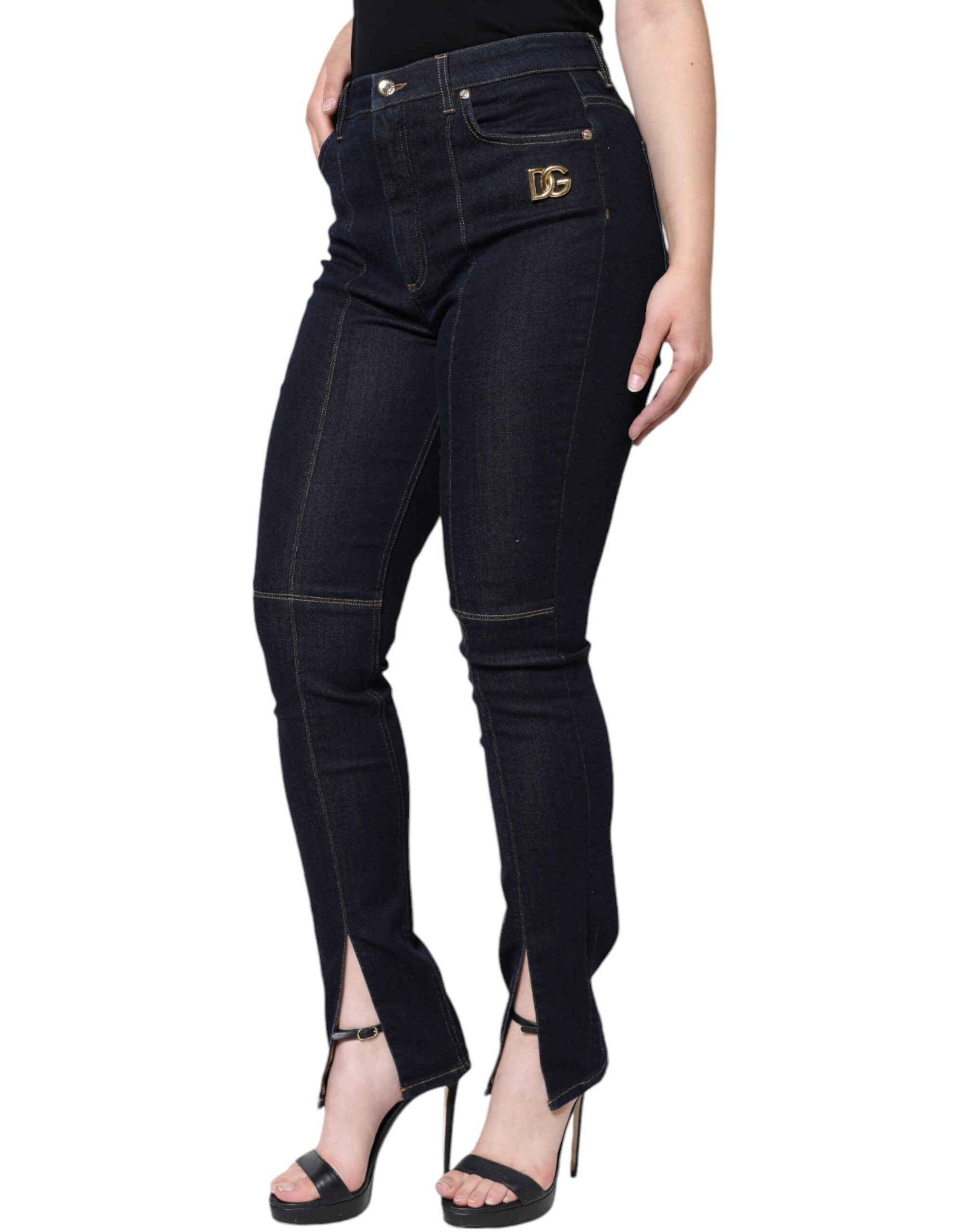 Dolce & Gabbana Black Cotton Blend Skinny Denim Women's Jeans