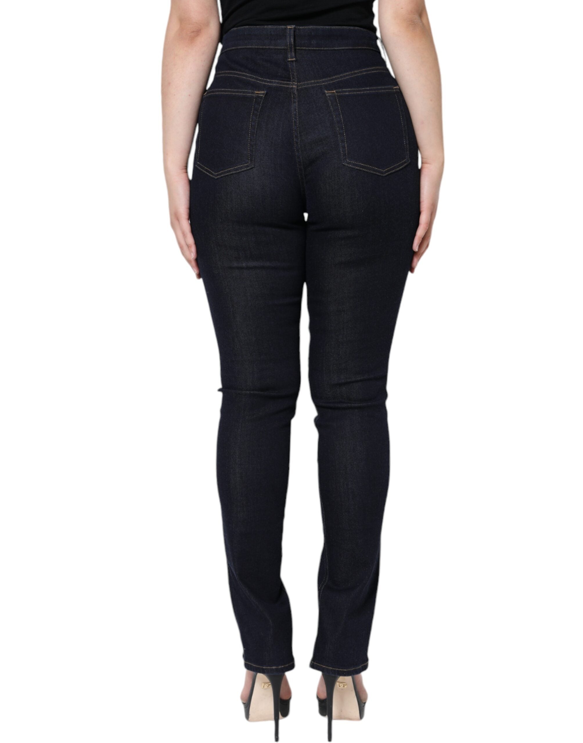 Dolce & Gabbana Black Cotton Blend Skinny Denim Women's Jeans