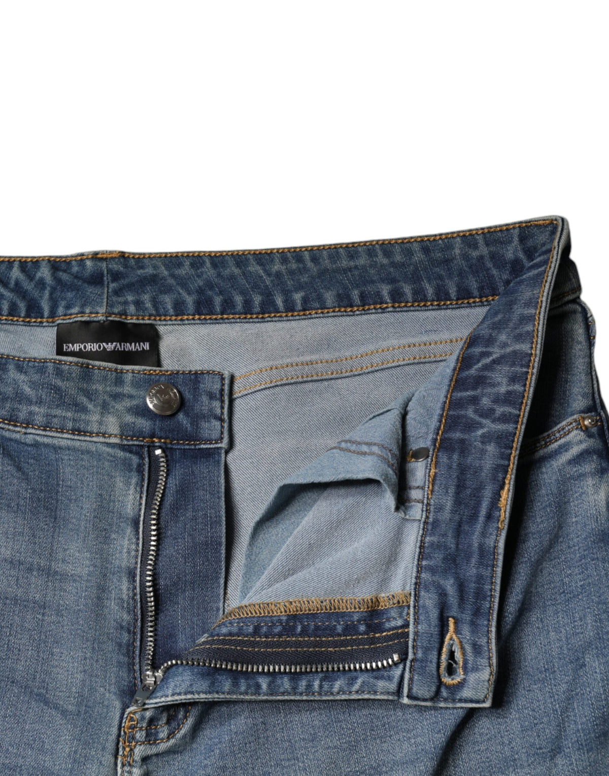 Emporio Armani Blue Washed High Waisted Skinny Women Denim Women's Jeans (Pre-Owned)