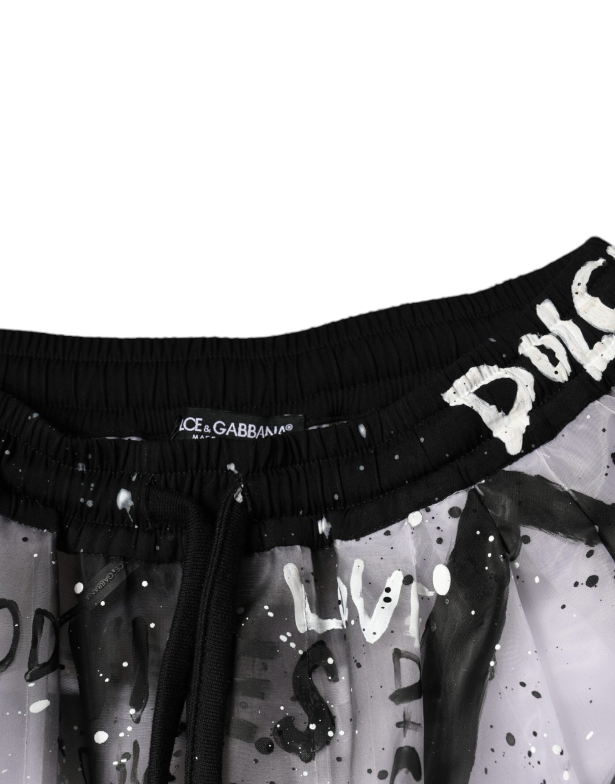 Dolce & Gabbana White See Through Logo Cropped Cargo Women's Pants