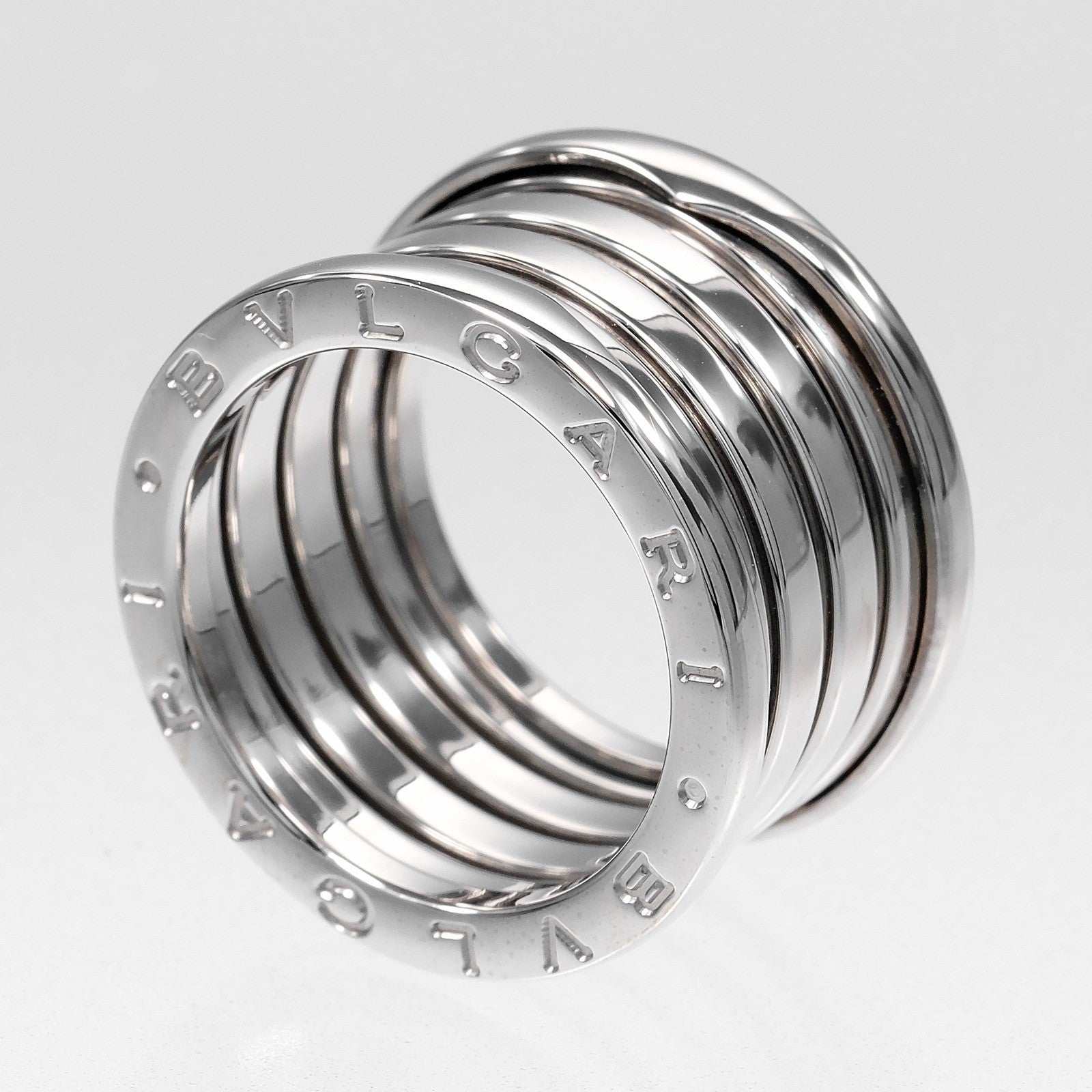 Bvlgari B.Zero1 Xxth Anniversary Five Band 18K White Gold Silver White_Gold Ring Jewelry (Pre-Owned)
