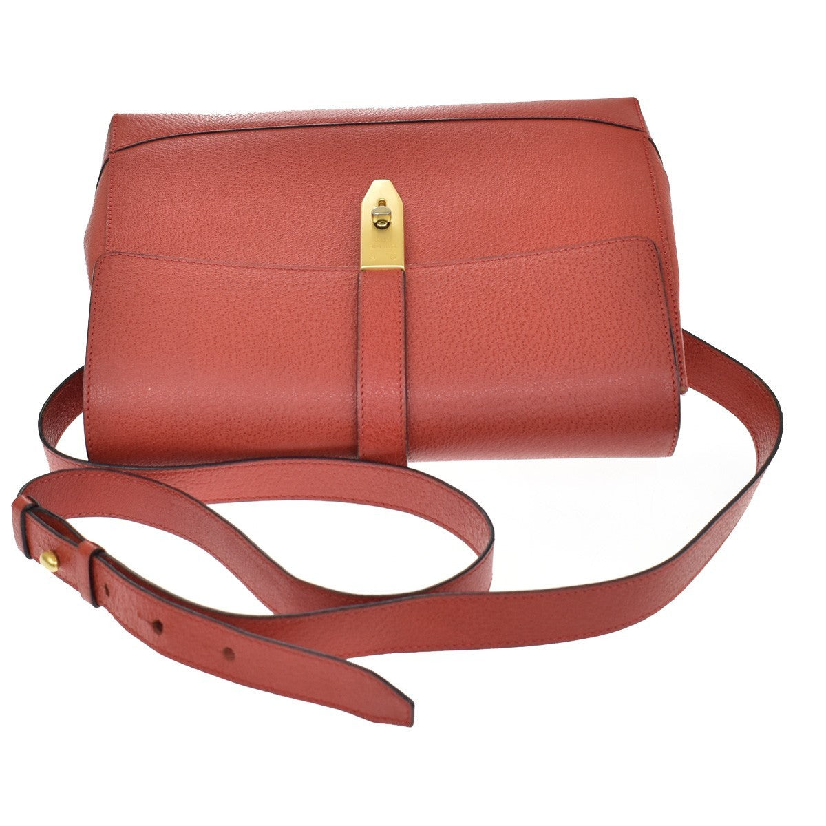 Celine Shoulder Leather Red Leather Shoulder Bag Bag (Pre-Owned)