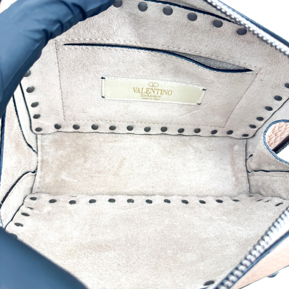 Valentino Garavani Rockstud Chain Camera Leather Brown Leather Crossbody Bag Bag (Pre-Owned)