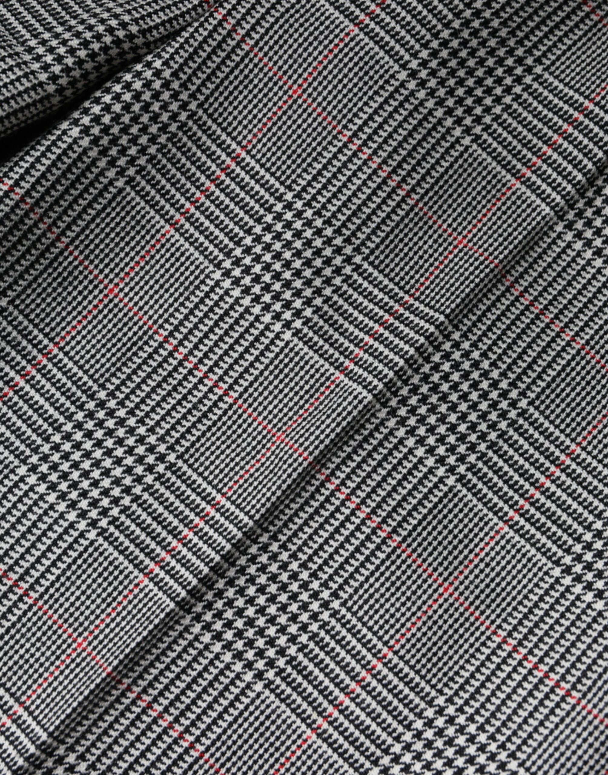 Dolce & Gabbana Gray Plaid Wool Mid Waist Women Tapered Women's Pants (Pre-Owned)