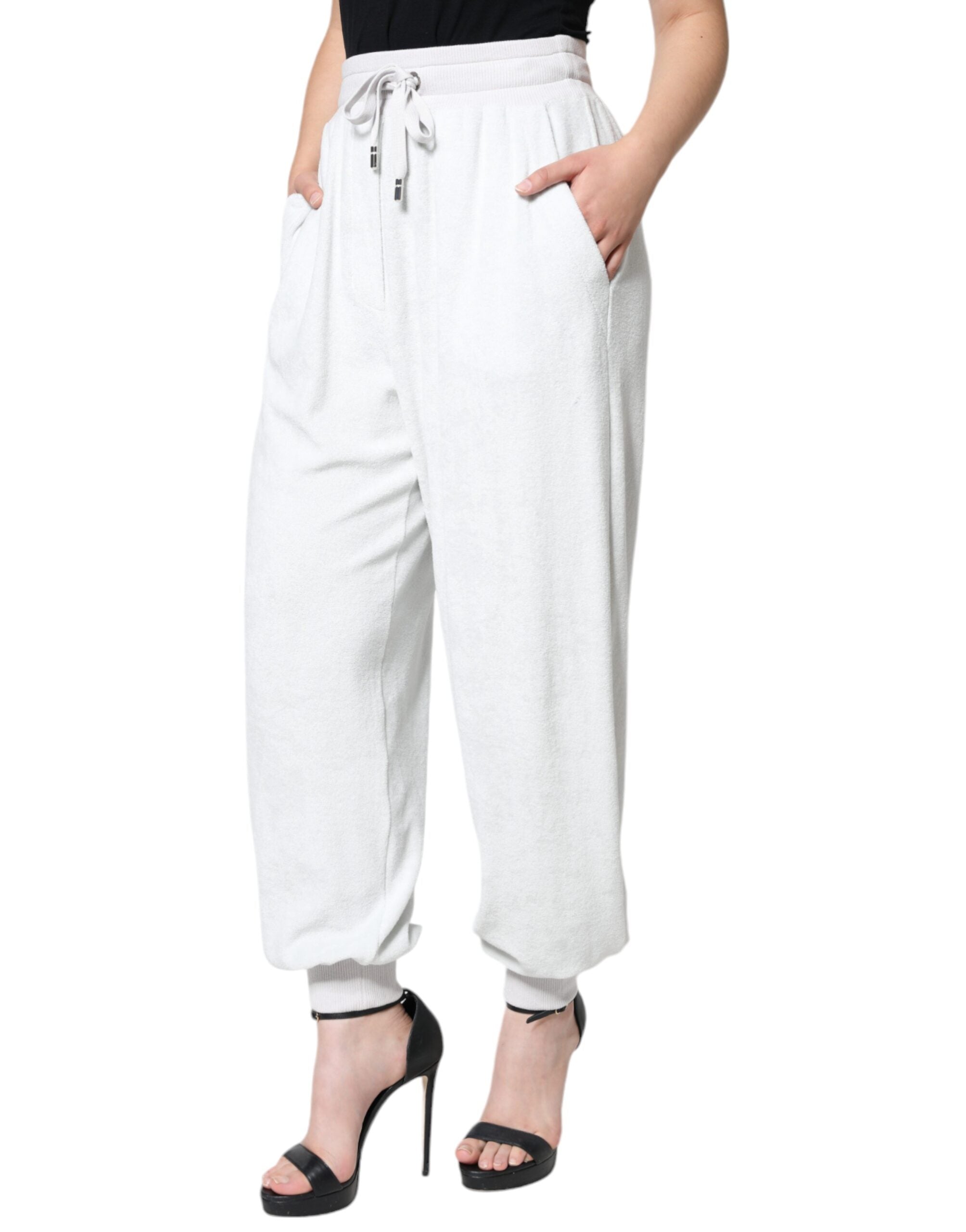 Dolce & Gabbana White Nylon Jogger SweatWomen's Women's Pants