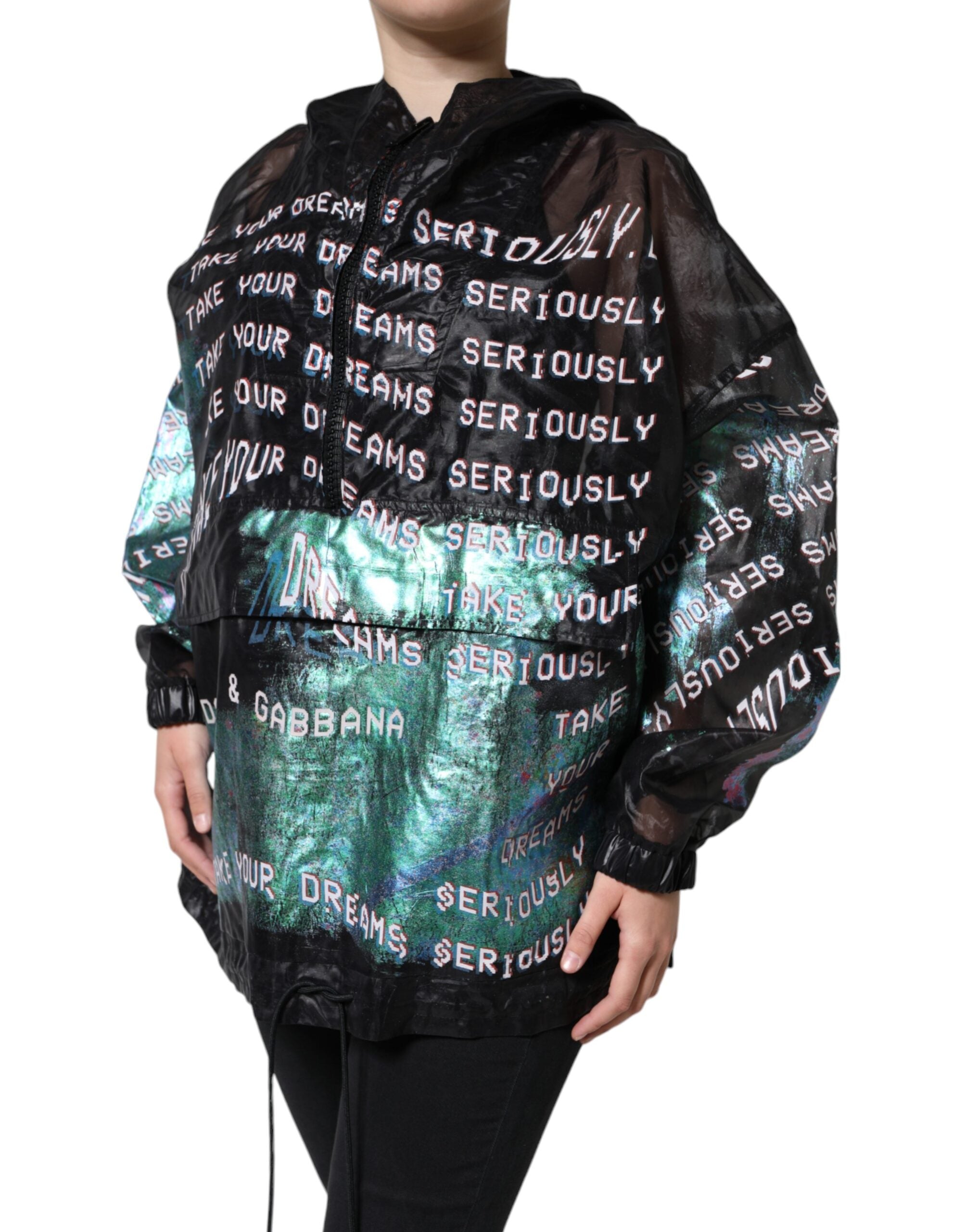 Dolce & Gabbana Multicolor Print Hooded Sweatshirt Women's Sweater