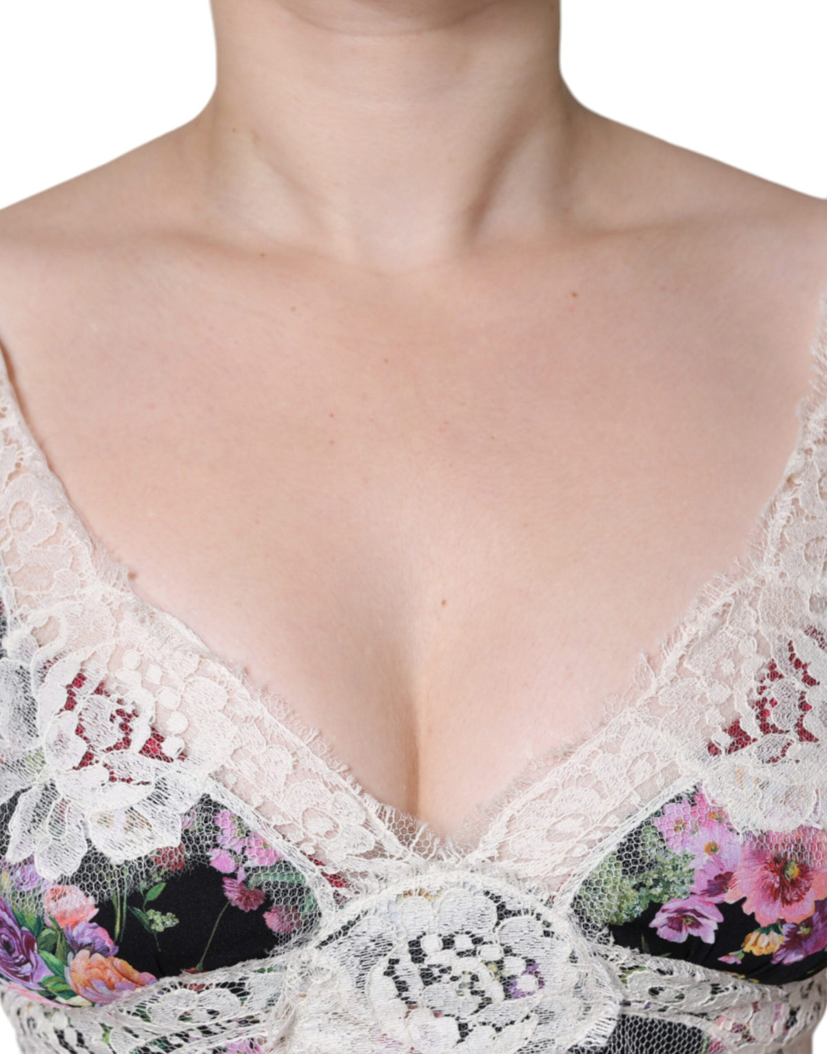 Dolce & Gabbana Black Floral Lace Short Sleeves Blouse Women's Top