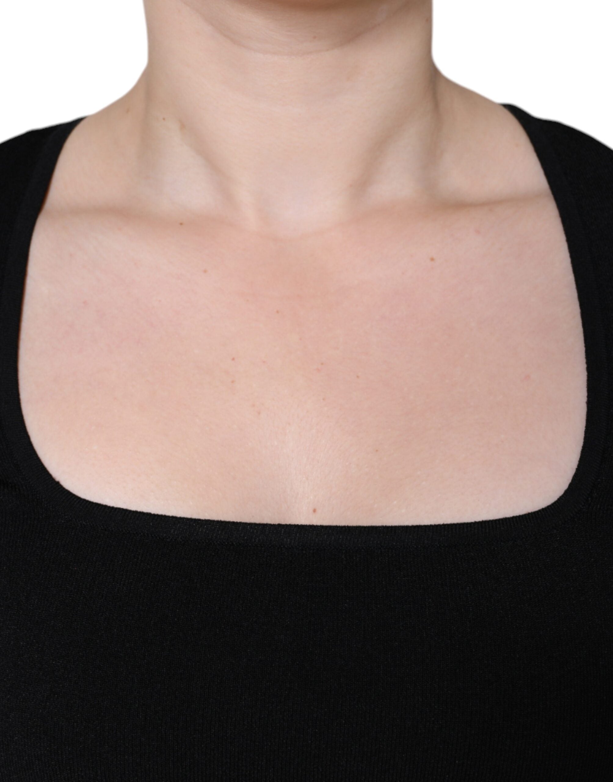 Dolce & Gabbana Black Long Sleeves Blouse Square Neck Women's Top