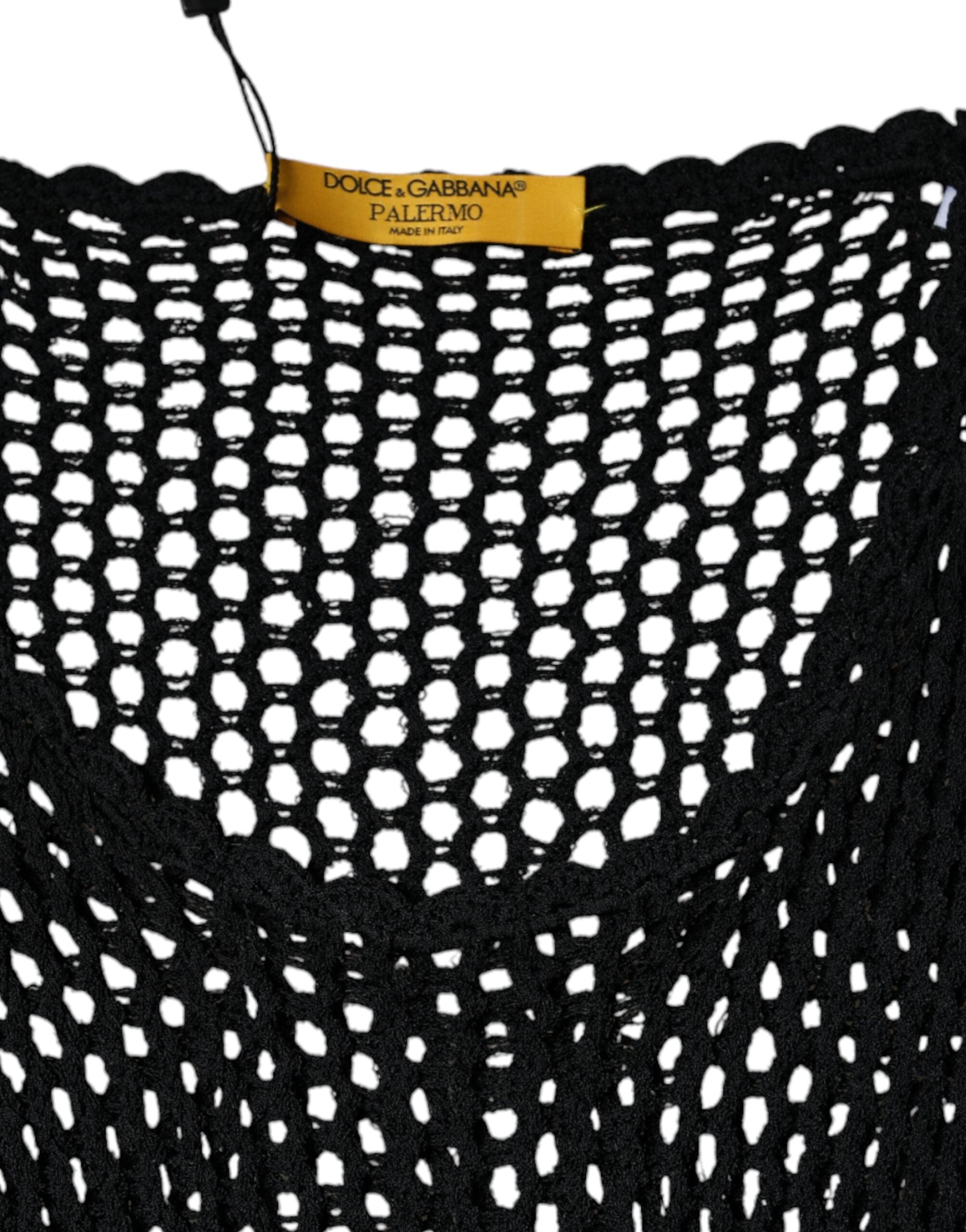 Dolce & Gabbana Black Mesh See Through Sleeveless Tank Women's Top