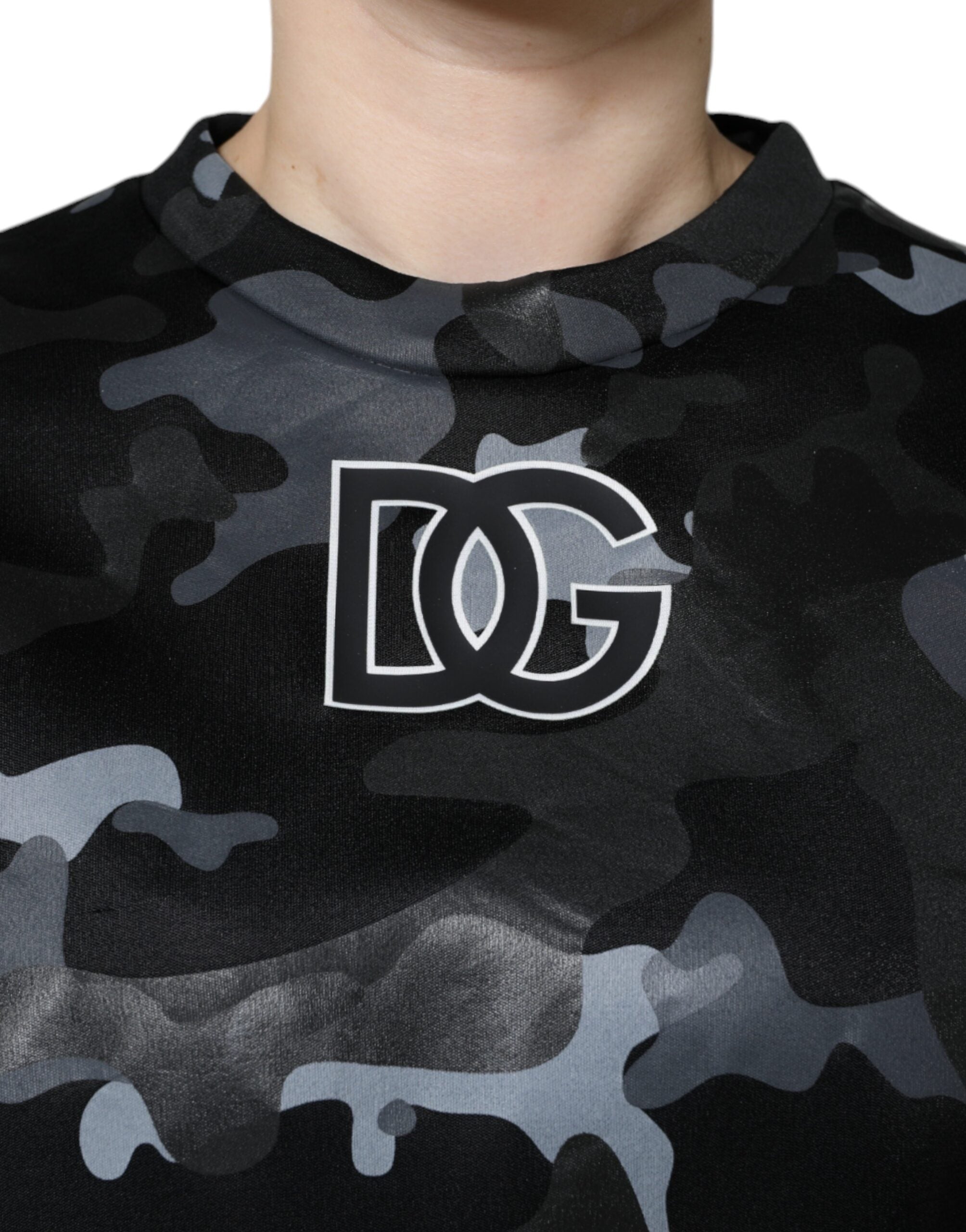 Dolce & Gabbana Black Camouflage Round Neck Sweatshirt Women's Sweater (Pre-Owned)