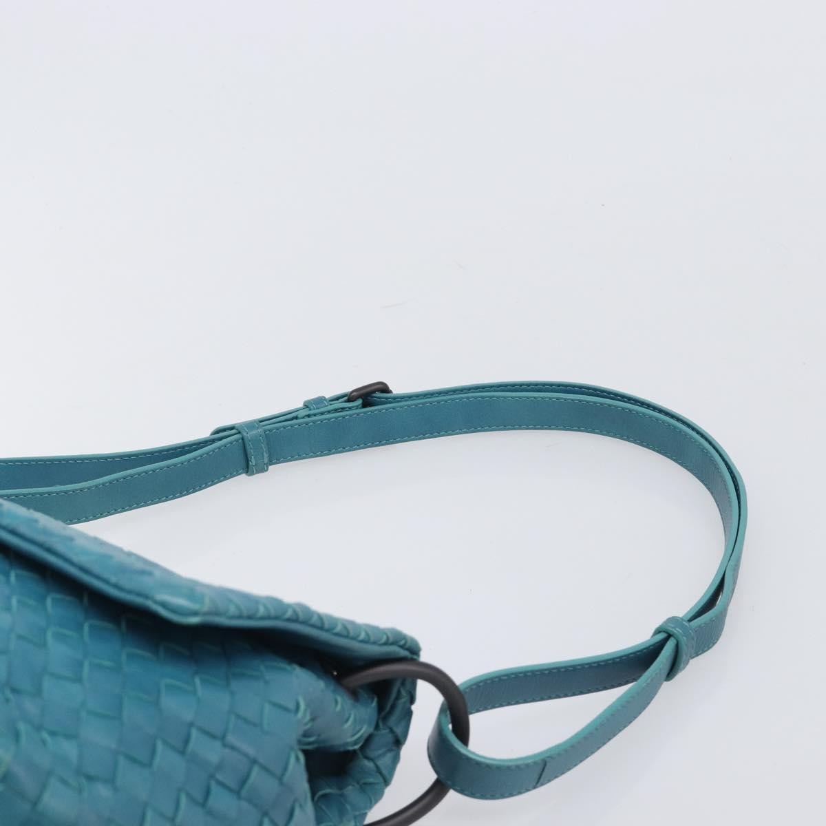 Bottega Veneta Adjustable Flap Intrecciato Nappa Blue Leather Shoulder Bag Bag (Pre-Owned)