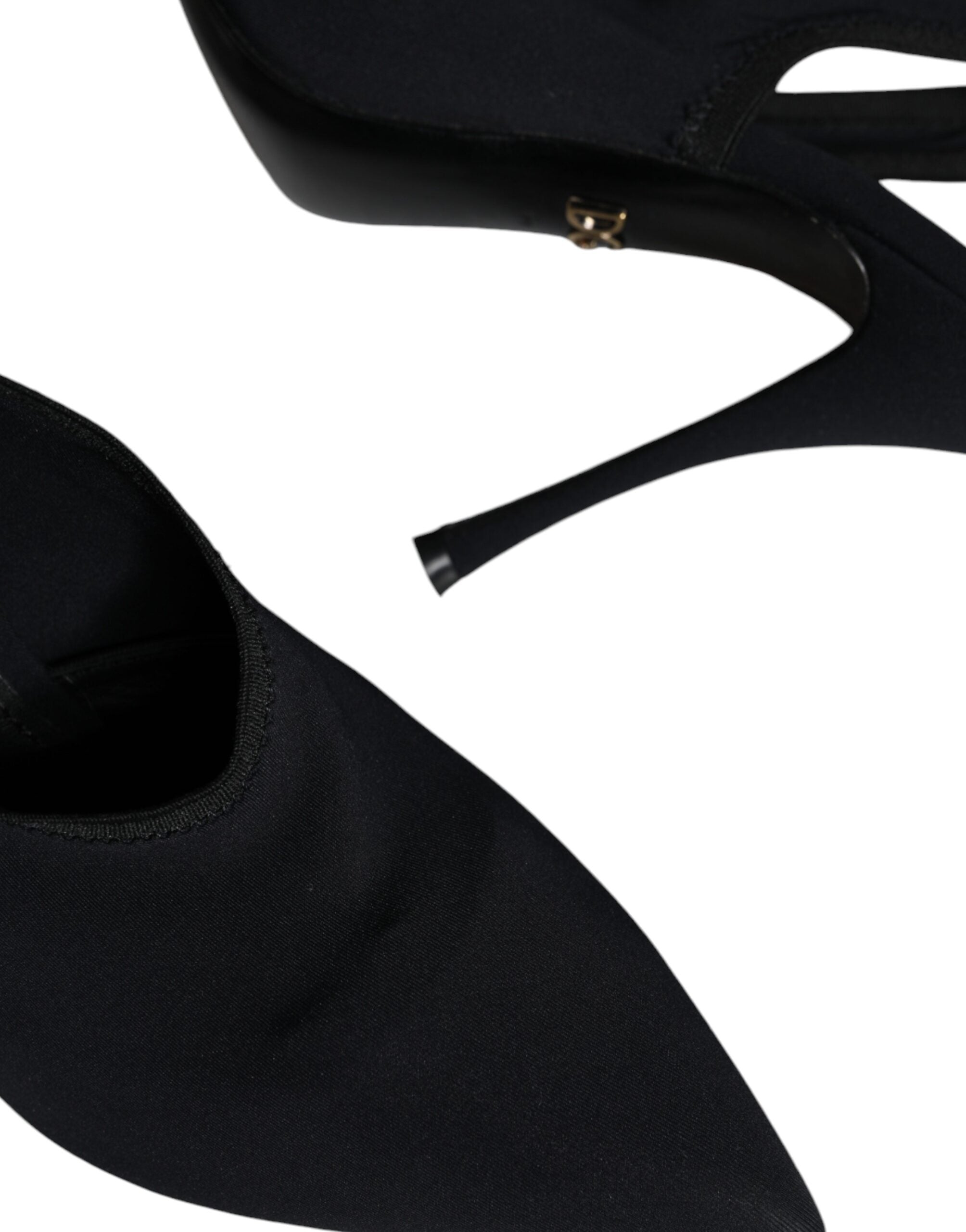 Dolce & Gabbana Black Jersey Stretch Heels Slingback Women's Shoes (Pre-Owned)