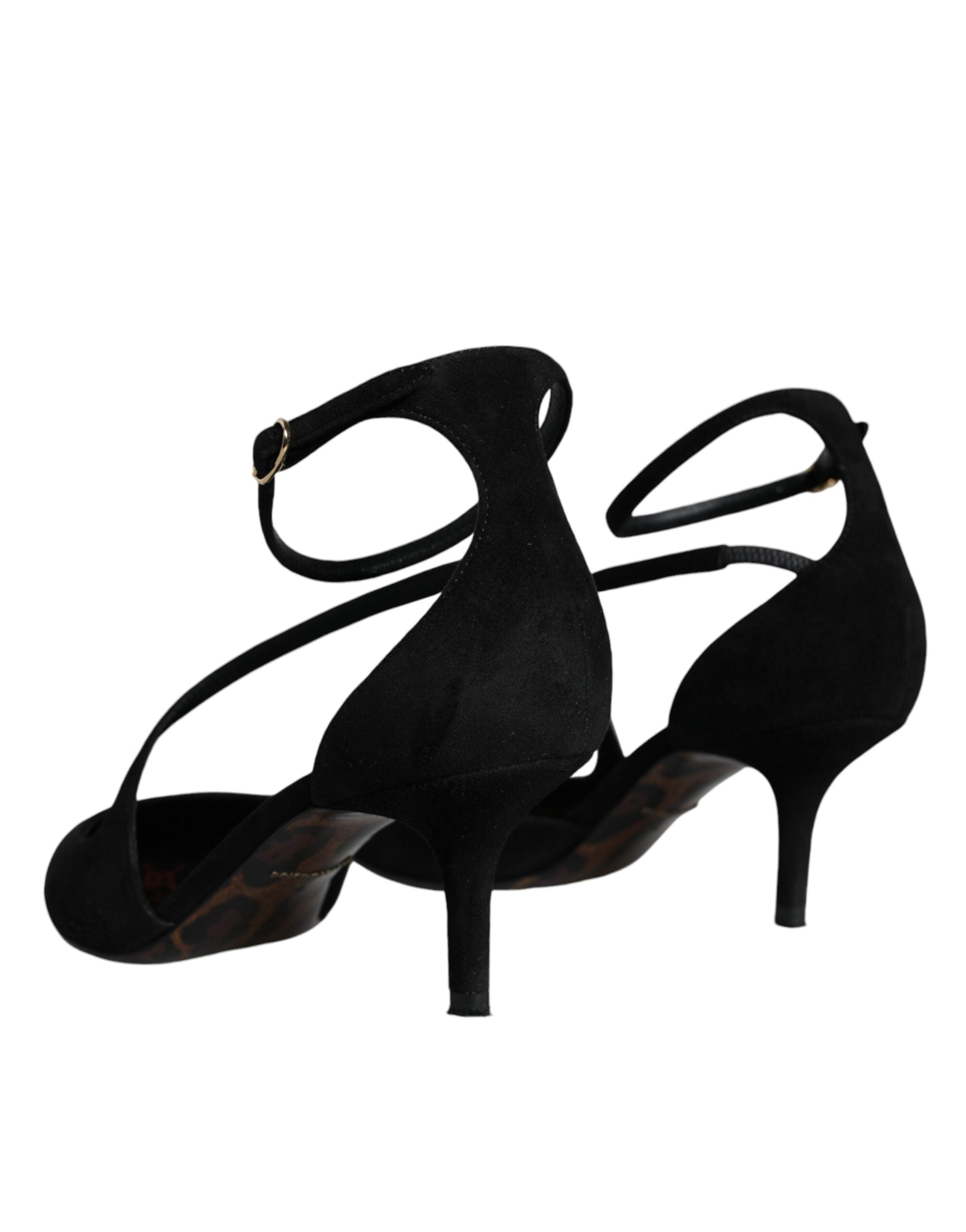 Dolce & Gabbana Black Suede Ankle Strap Pumps Heels Women's Shoes (Pre-Owned)