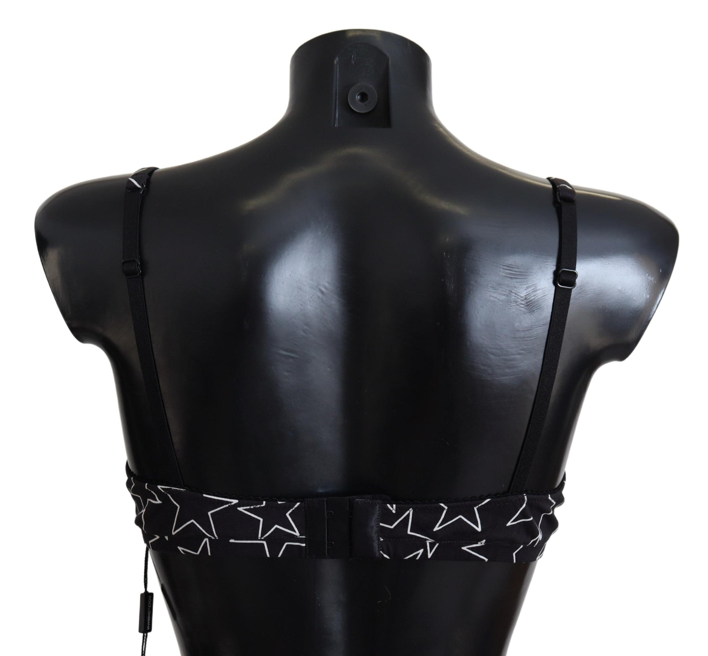 Dolce & Gabbana Black Millennials Star Non Wire Cotton Bra Women's Underwear