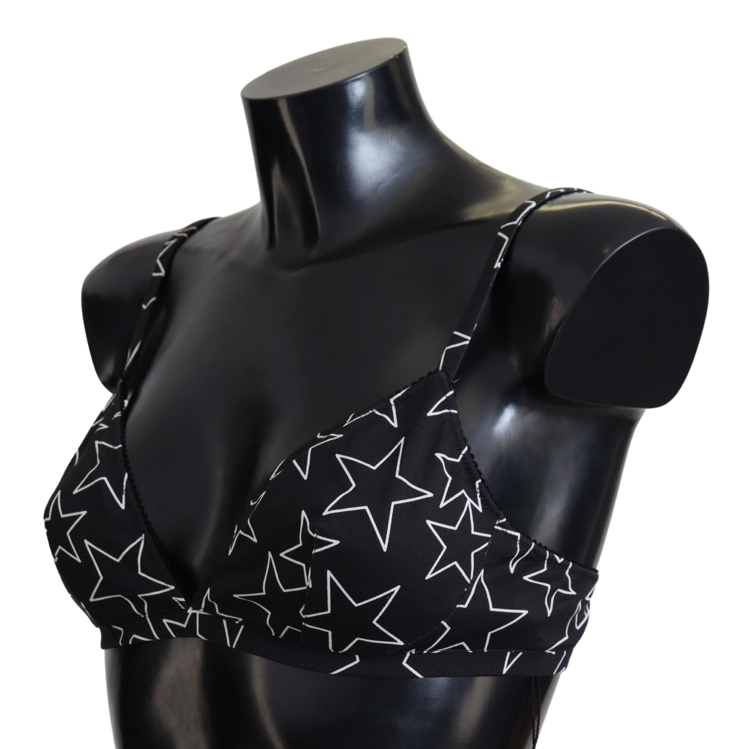 Dolce & Gabbana Black Millennials Star Non Wire Cotton Bra Women's Underwear
