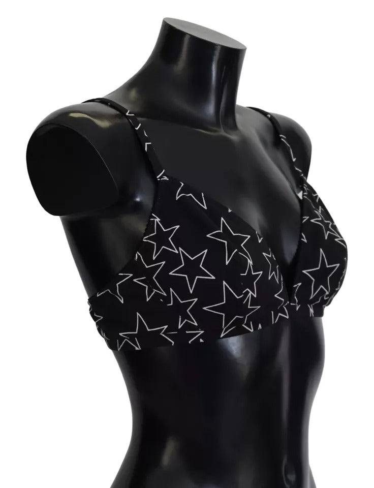 Dolce & Gabbana Black Millennials Star Non Wire Cotton Bra Women's Underwear