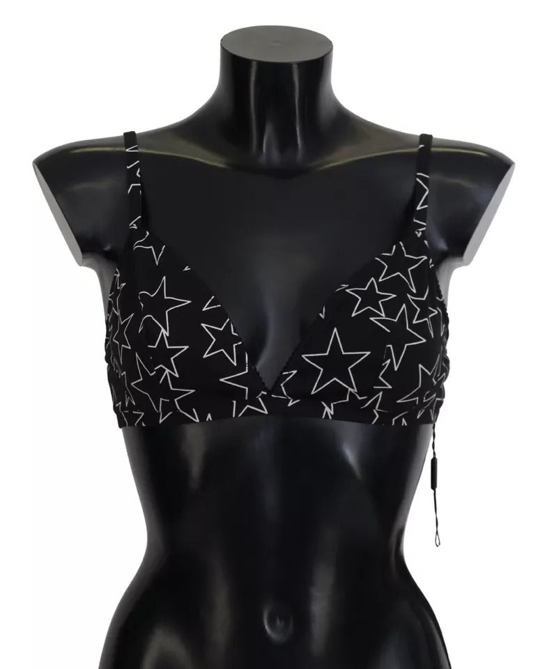 Dolce & Gabbana Black Millennials Star Non Wire Cotton Bra Women's Underwear