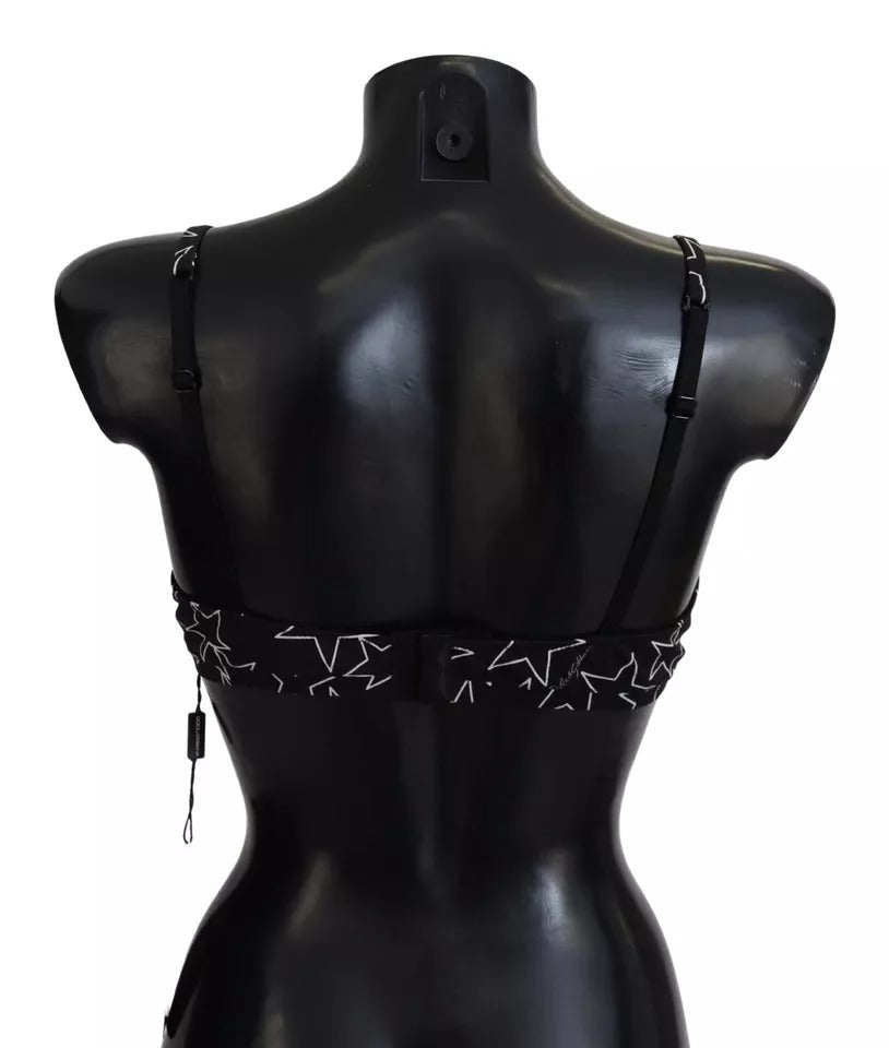 Dolce & Gabbana Black Millennials Star Non Wire Cotton Bra Women's Underwear
