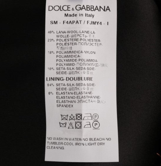 Dolce & Gabbana Gold Black Short Mini Women's Skirt