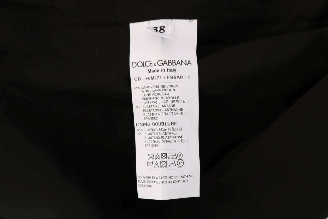 Dolce & Gabbana Gray Polka Dotted Wool Stretch Women's Dress