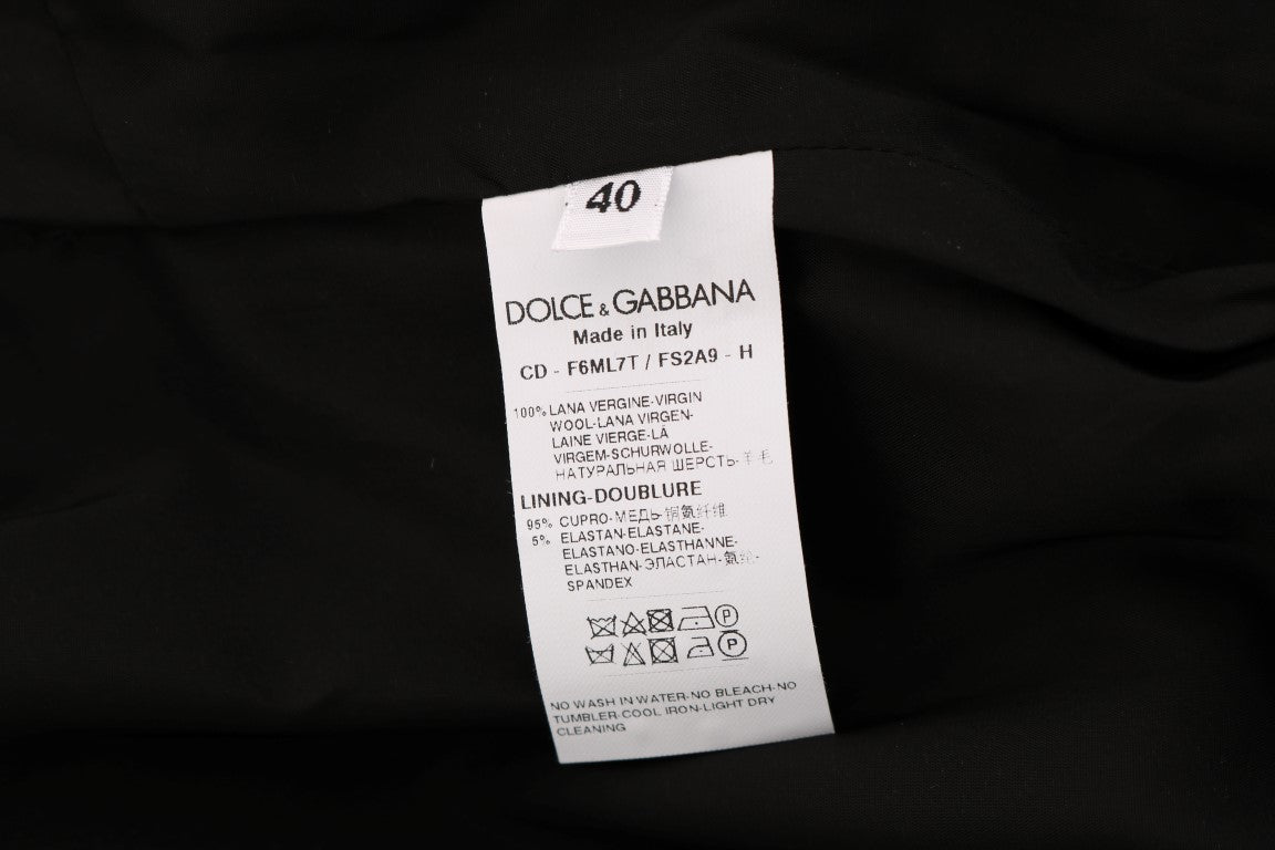 Dolce & Gabbana Gray Polka Dotted Sheath Wool Women's Dress