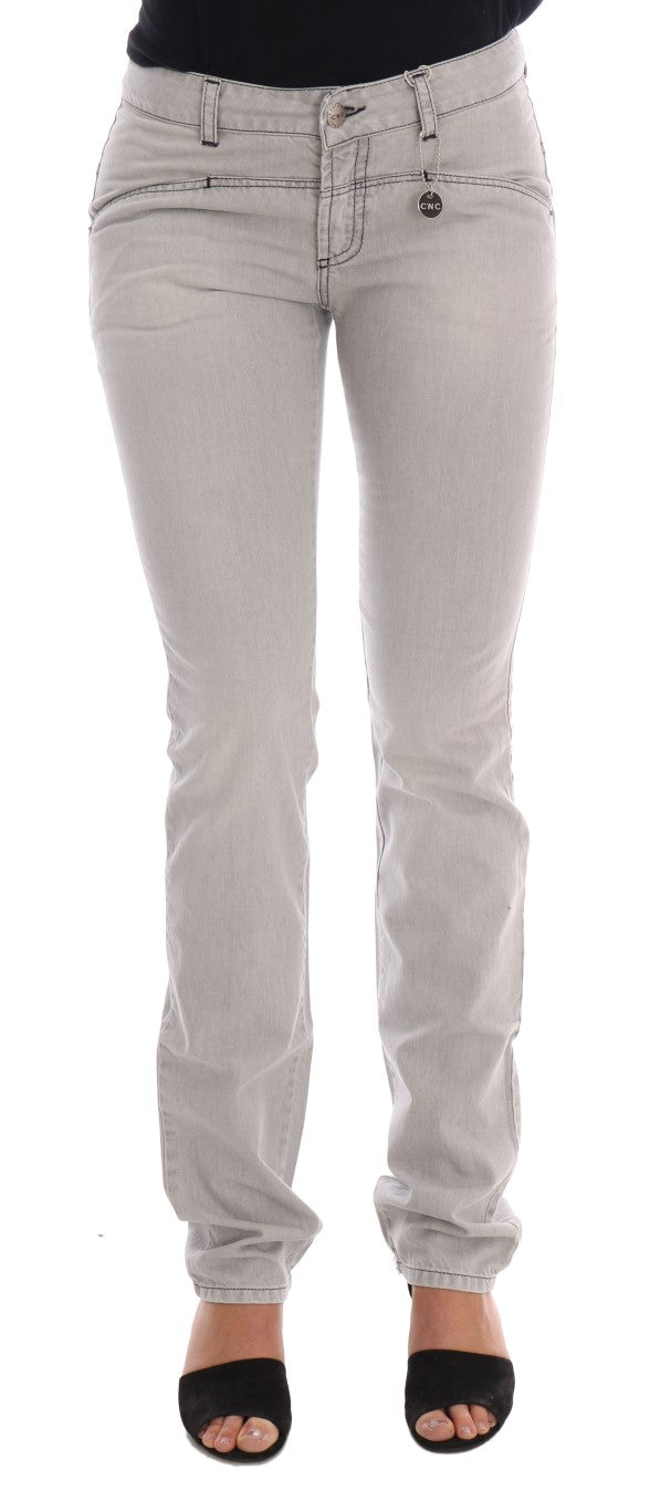 Costume National Gray Wash Cotton Slim Women's Jeans