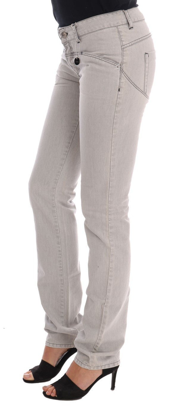 Costume National Gray Wash Cotton Slim Women's Jeans
