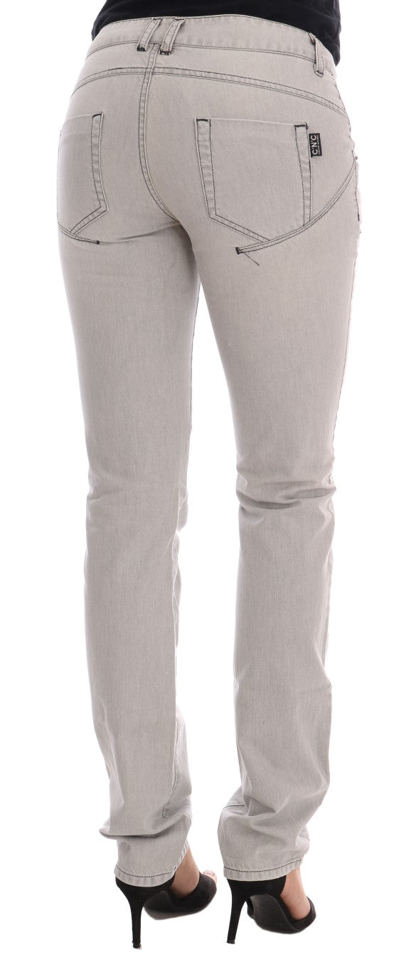 Costume National Gray Wash Cotton Slim Women's Jeans