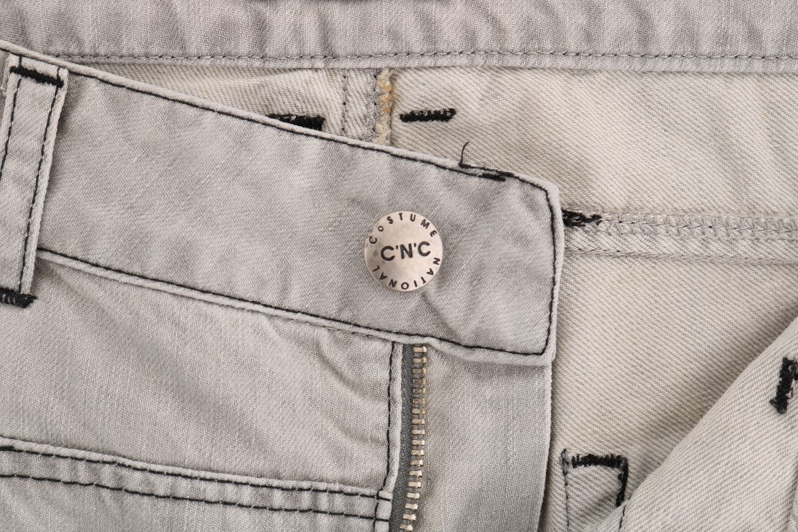 Costume National Gray Wash Cotton Slim Women's Jeans
