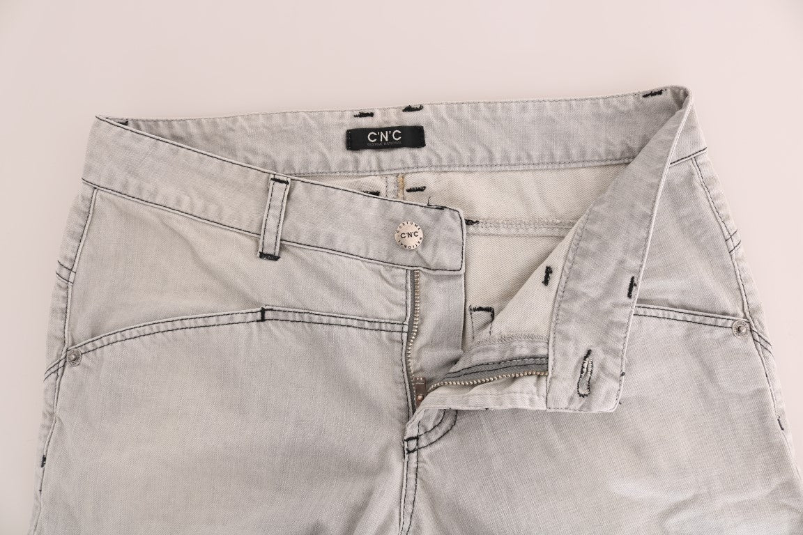 Costume National Gray Wash Cotton Slim Women's Jeans