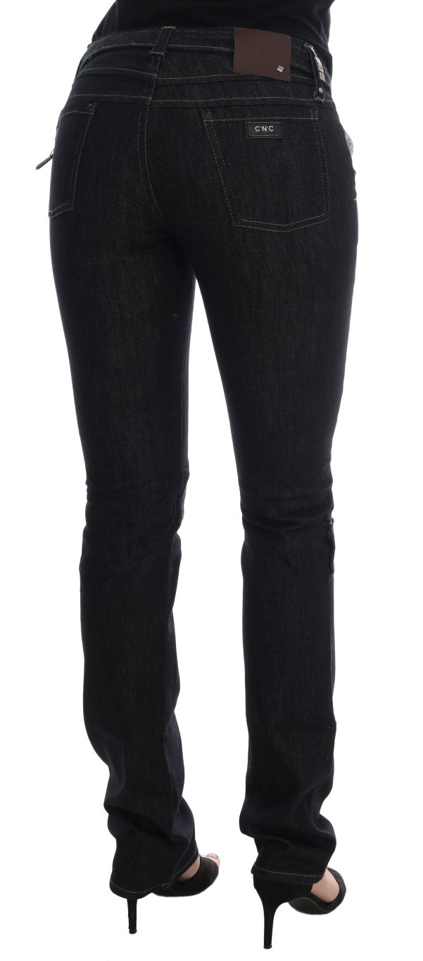 Costume National Blue Cotton Stretch Slim Fit Women's Jeans