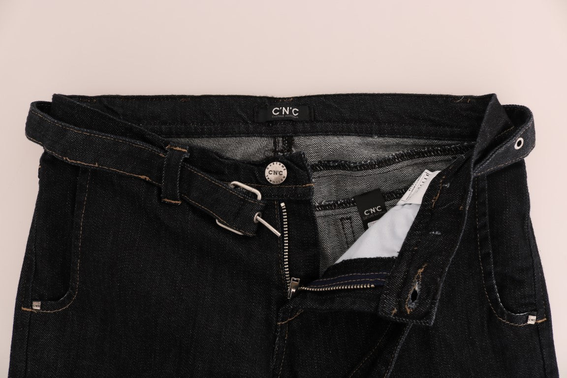 Costume National Blue Cotton Stretch Slim Fit Women's Jeans