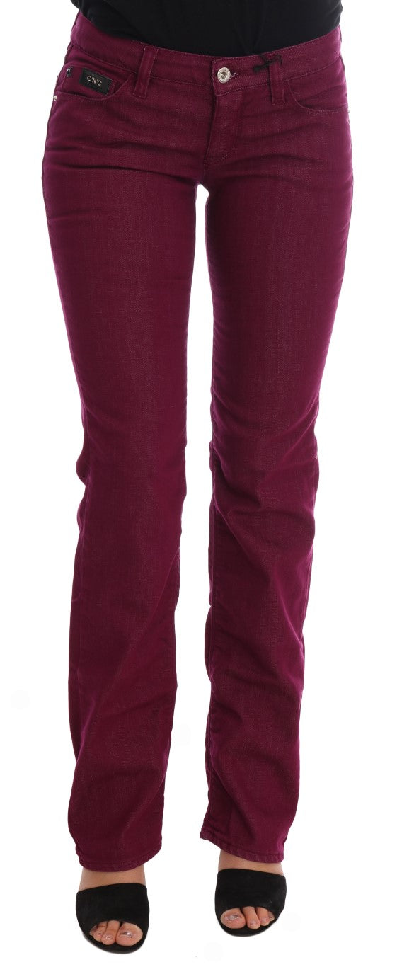 Costume National Red Wash Cotton Stretch Denim Women's Jeans