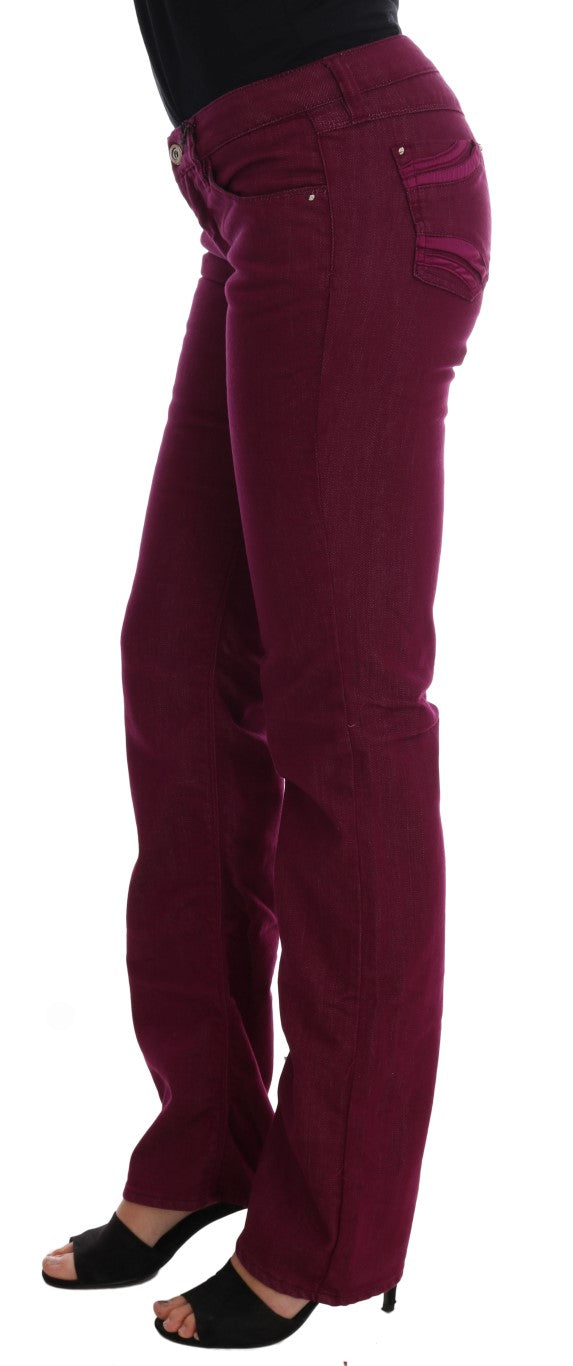 Costume National Red Wash Cotton Stretch Denim Women's Jeans