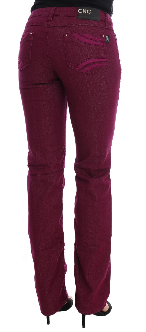 Costume National Red Wash Cotton Stretch Denim Women's Jeans