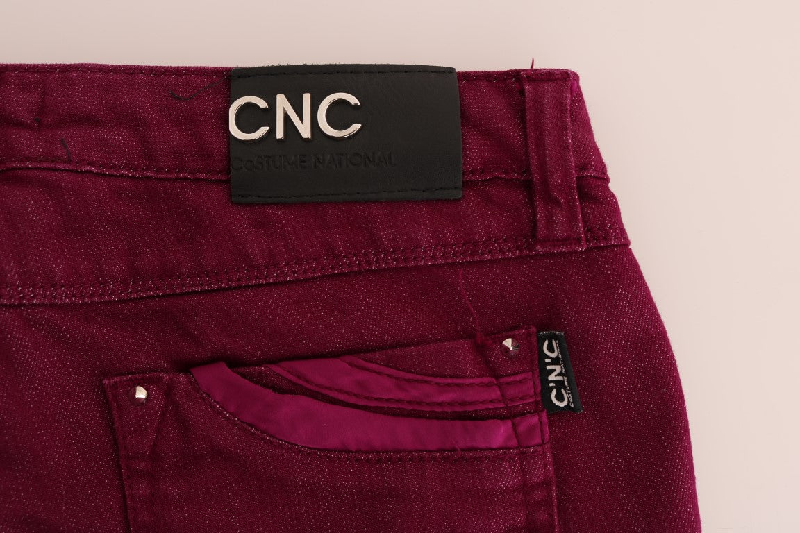 Costume National Red Wash Cotton Stretch Denim Women's Jeans