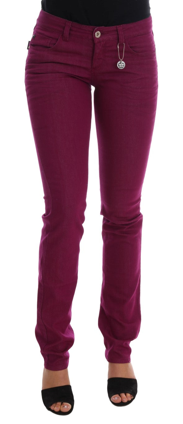 Costume National Purple Cotton Stretch Slim Denim Women's Jeans