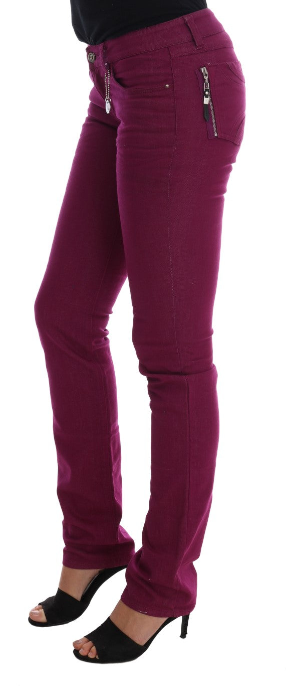 Costume National Purple Cotton Stretch Slim Denim Women's Jeans