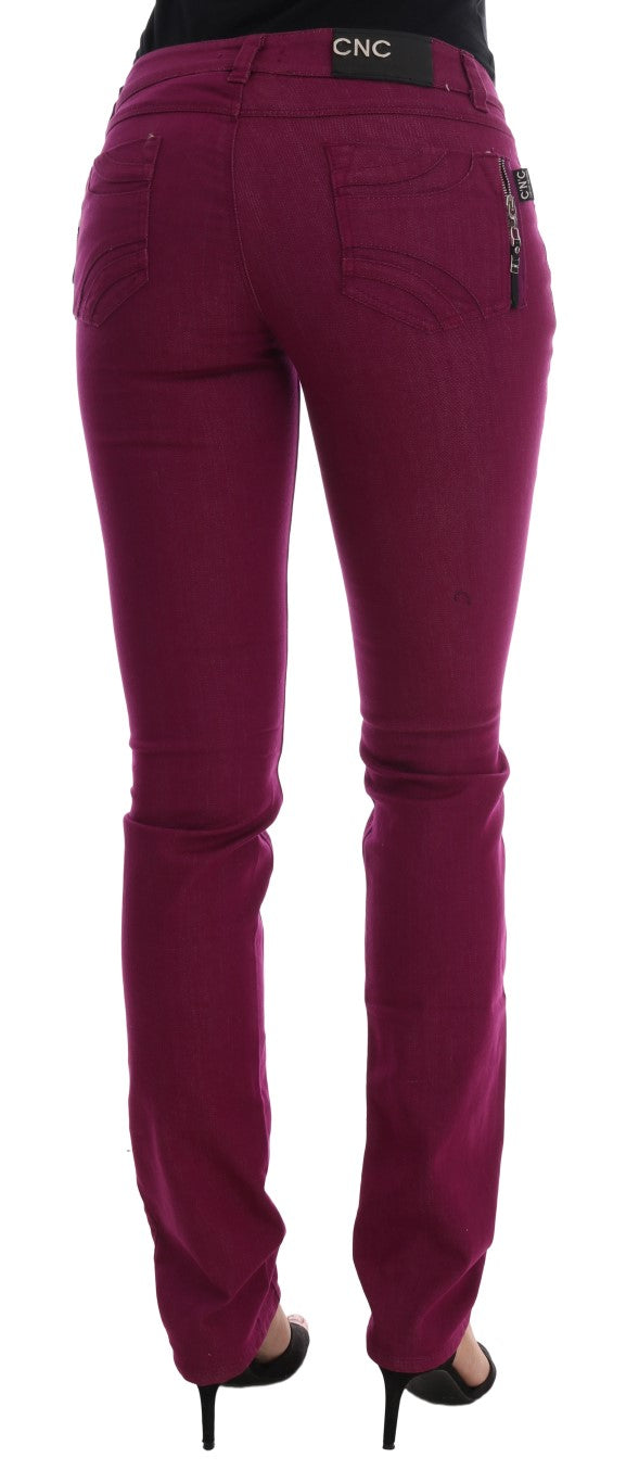 Costume National Purple Cotton Stretch Slim Denim Women's Jeans