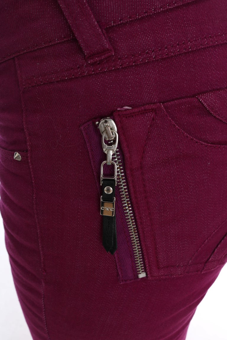 Costume National Purple Cotton Stretch Slim Denim Women's Jeans